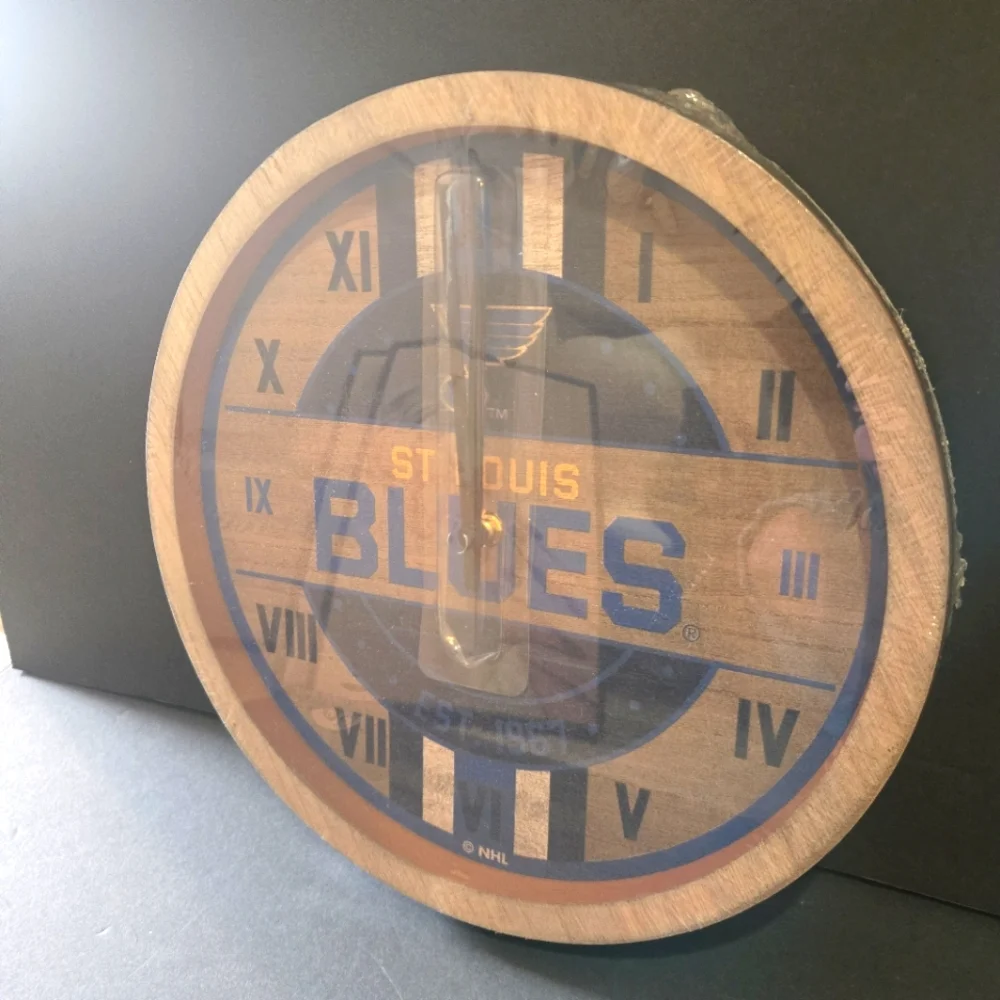 RARE NEW NHL ST. LOUIS BLUES WOOD FRAME CLOCK FOCO FACTORY SEALED W/ TAGS